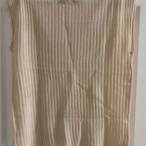 Zara Cream Ribbed Tank Top - Picture 3 of 7